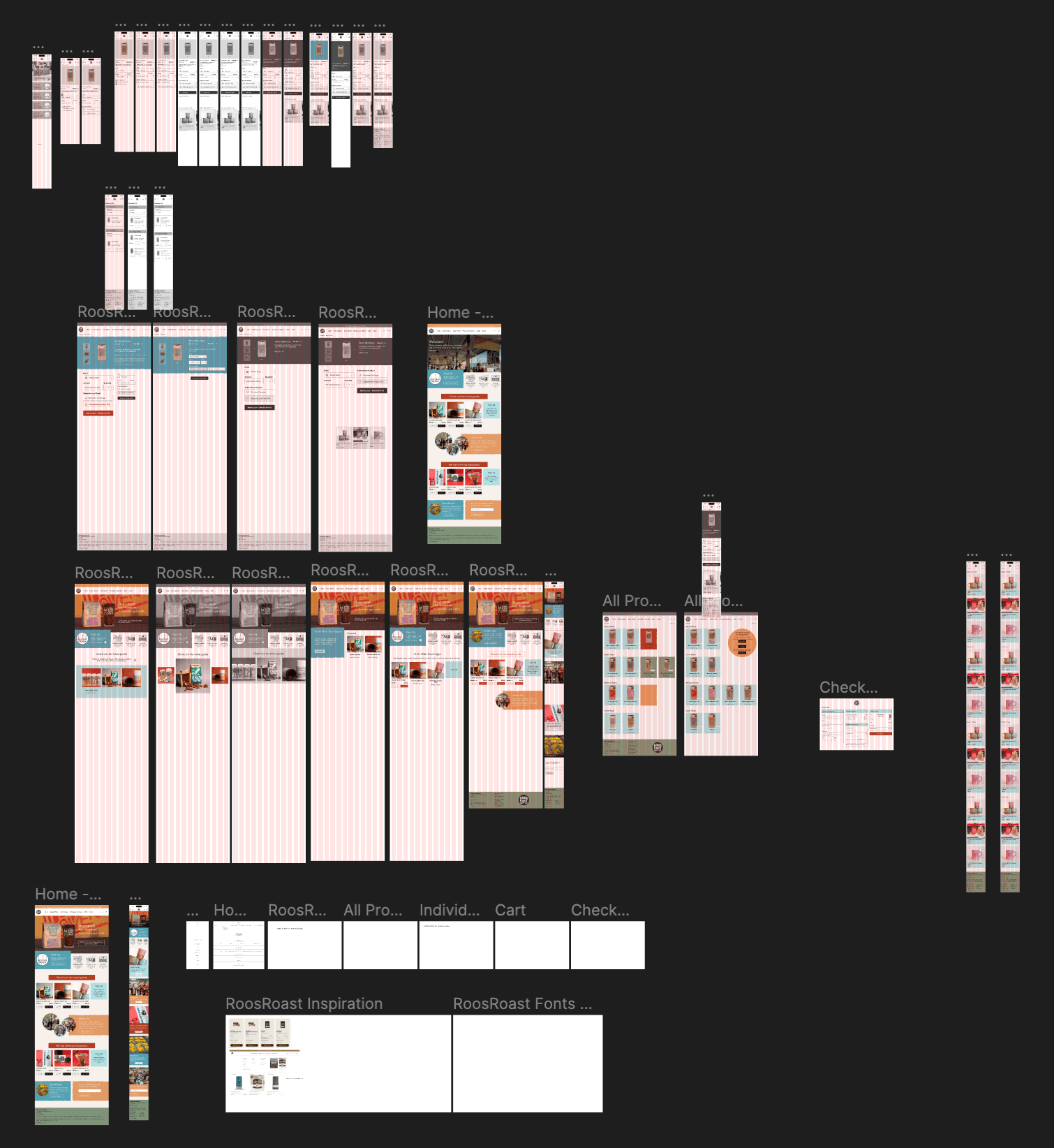 Wireframe iterations