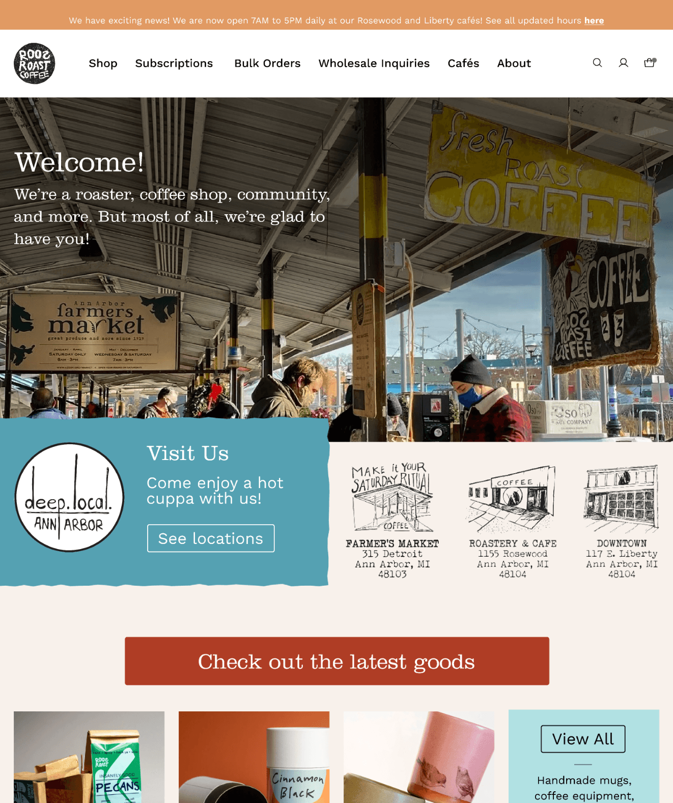 New homepage design