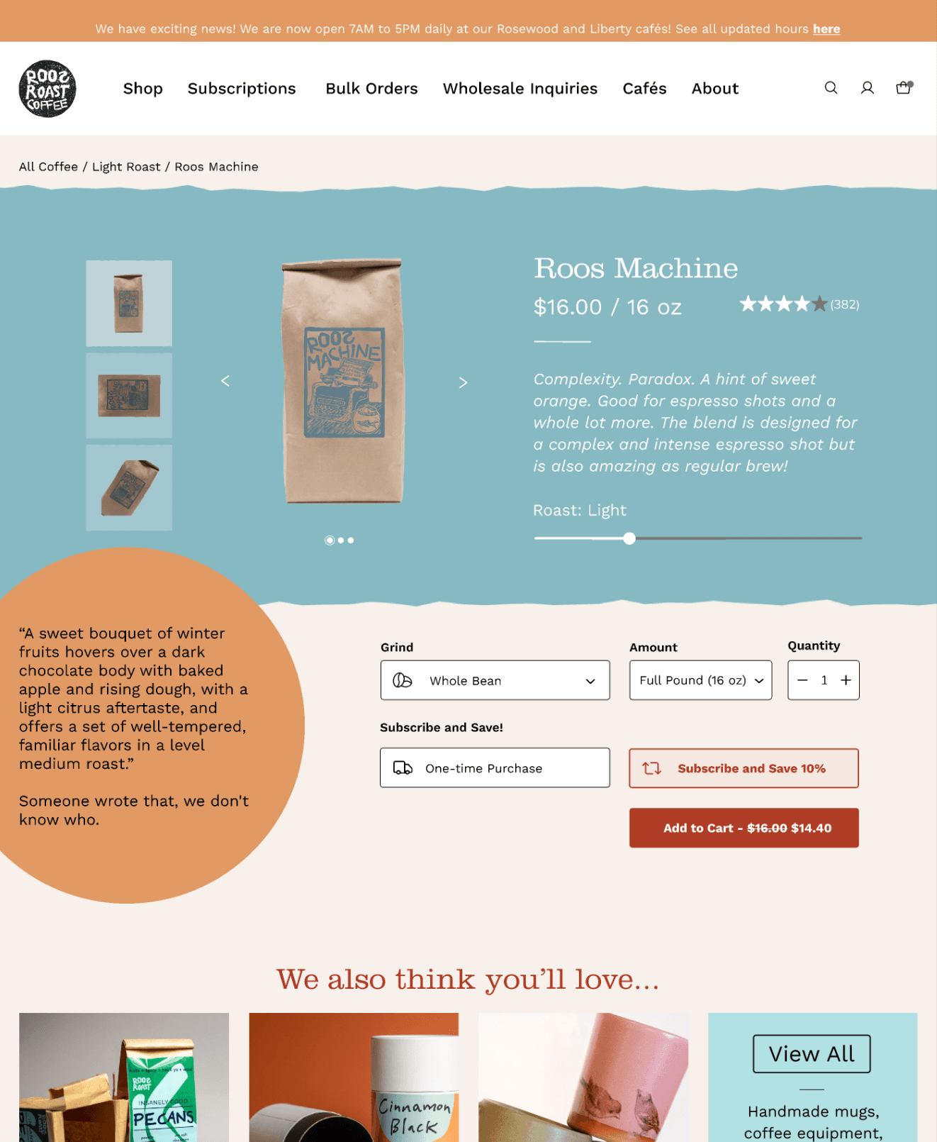 New product page design