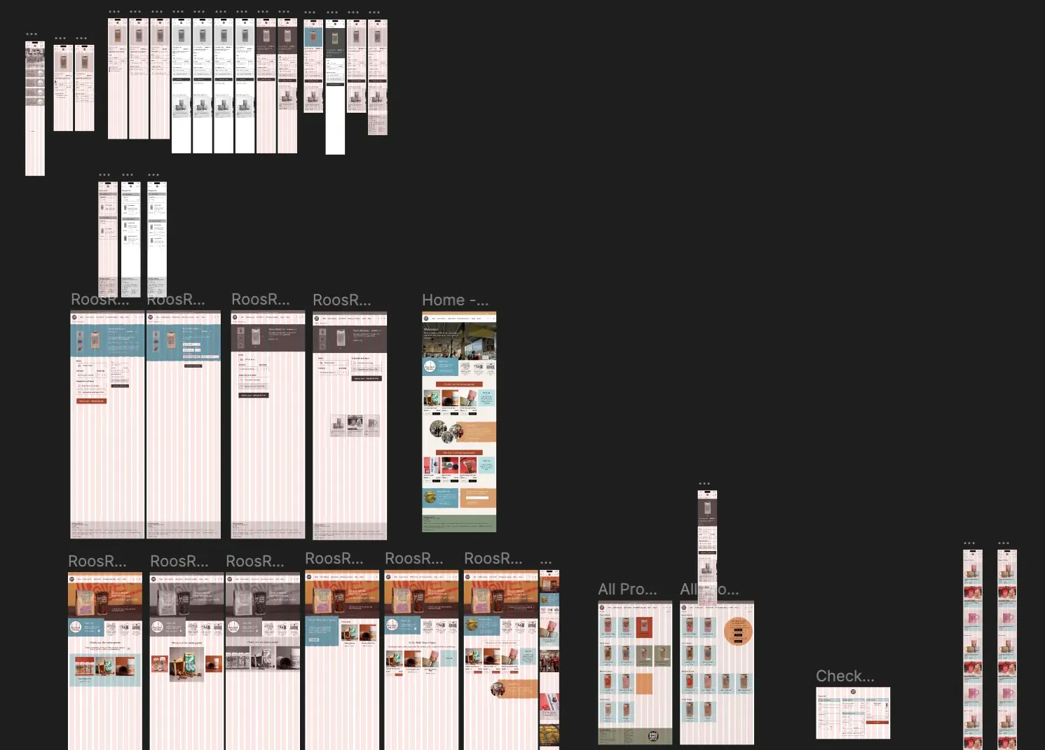 Wireframe iterations