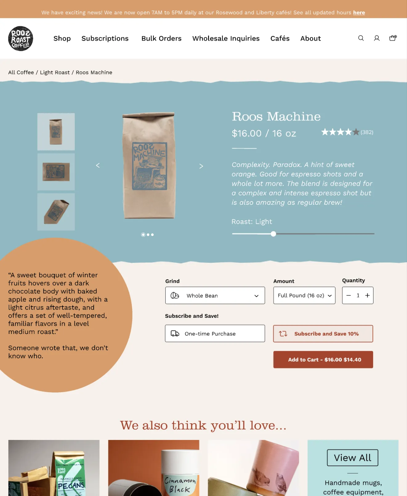 New product page design