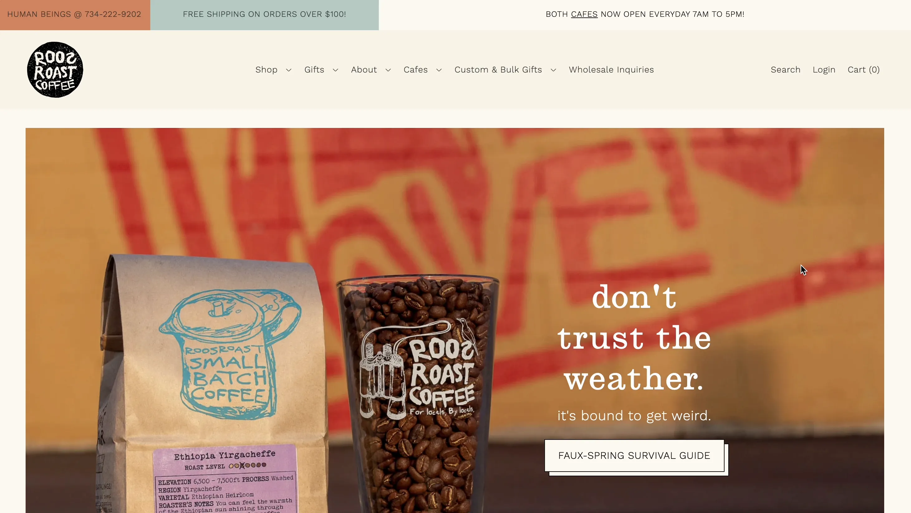 RoosRoast Original Homepage