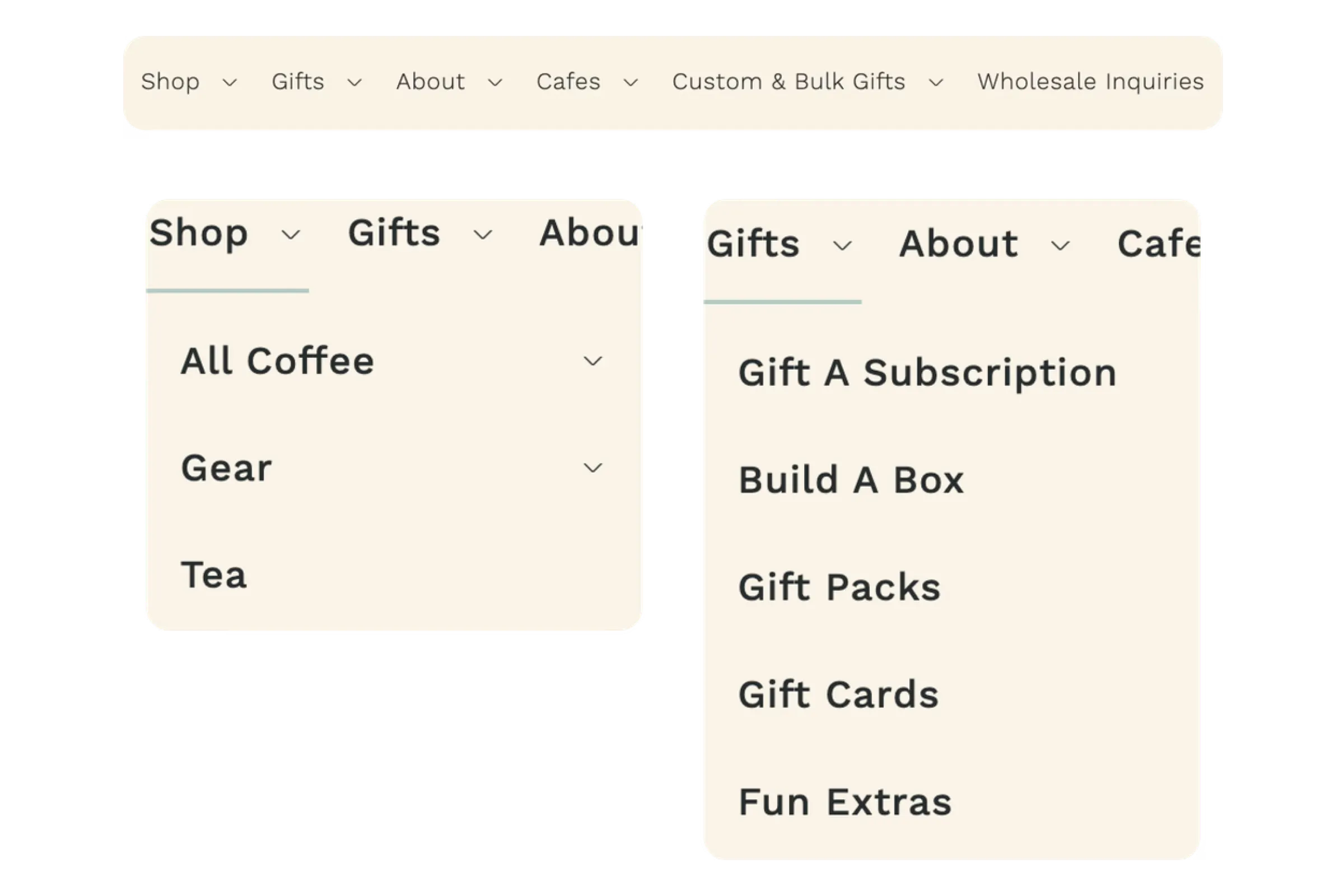 Old navigation bar elements