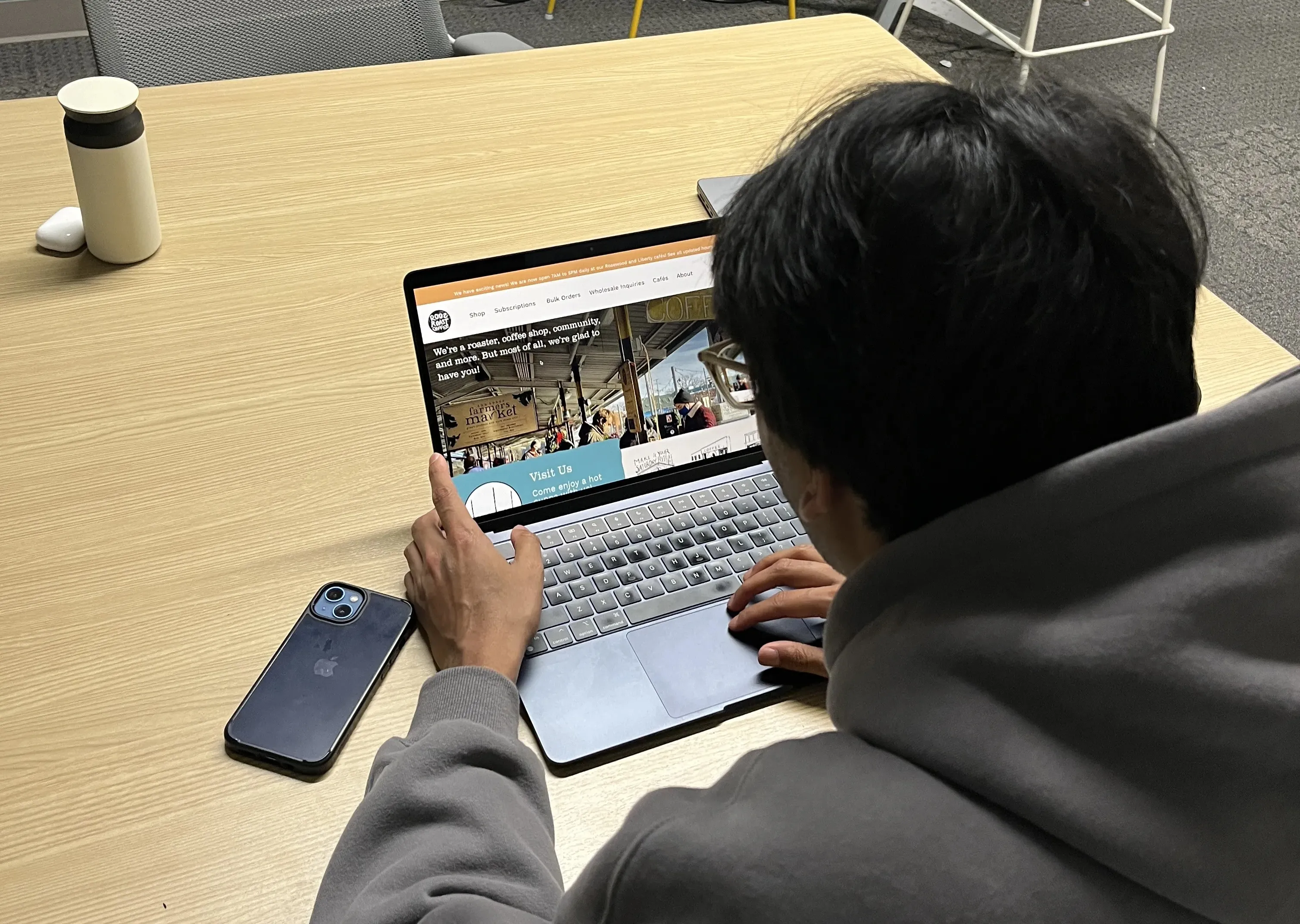 Testing the new designs with a friend